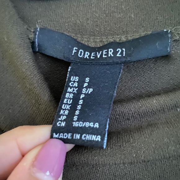 Olive high neck flowy dress long sleeve - Picture 2 of 2